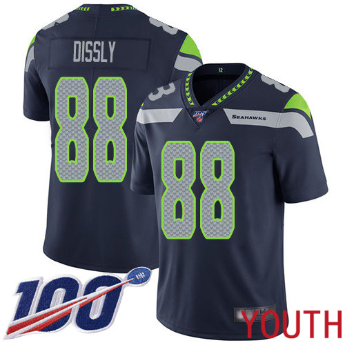 Seattle Seahawks Limited Navy Blue Youth Will Dissly Home Jersey NFL Football #88 100th Season Vapor Untouchable